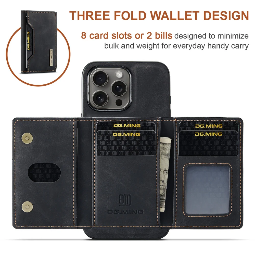 [With Card Slot] Apple iPhone 16/Plus/Pro/Max - 2 in 1 Detachable Leather Wallet Case - Image 16