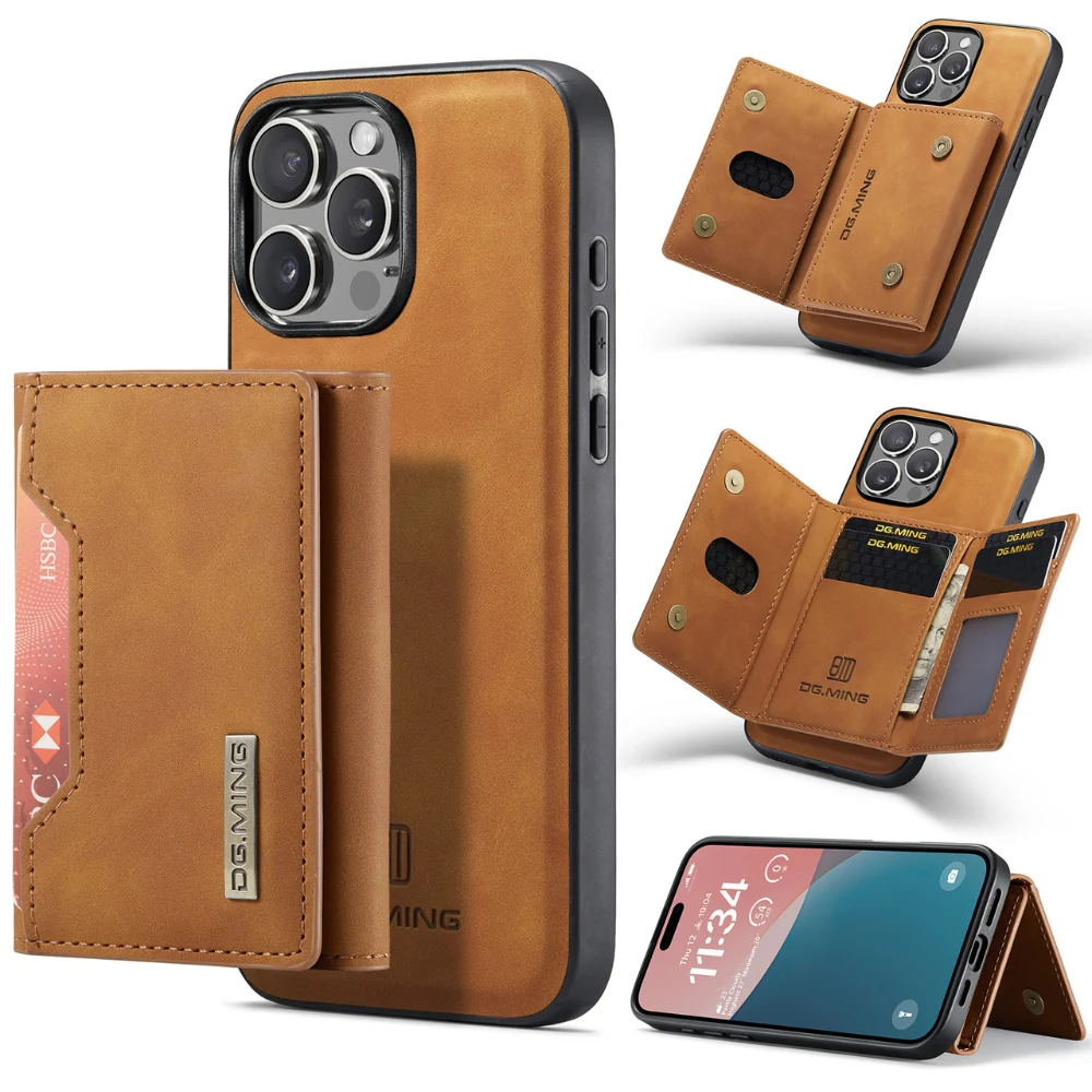 [With Card Slot] Apple iPhone 16/Plus/Pro/Max - 2 in 1 Detachable Leather Wallet Case - Image 3