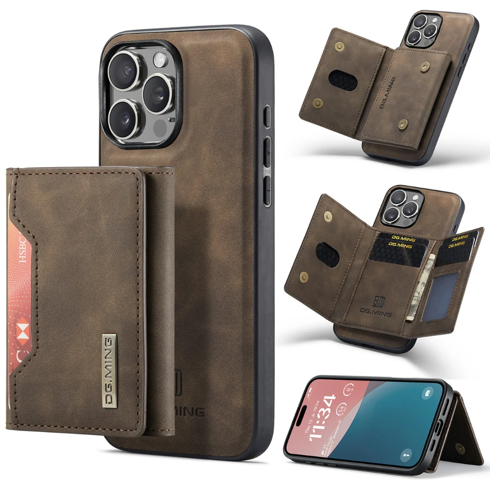 [With Card Slot] Apple iPhone 16/Plus/Pro/Max - 2 in 1 Detachable Leather Wallet Case - Image 4