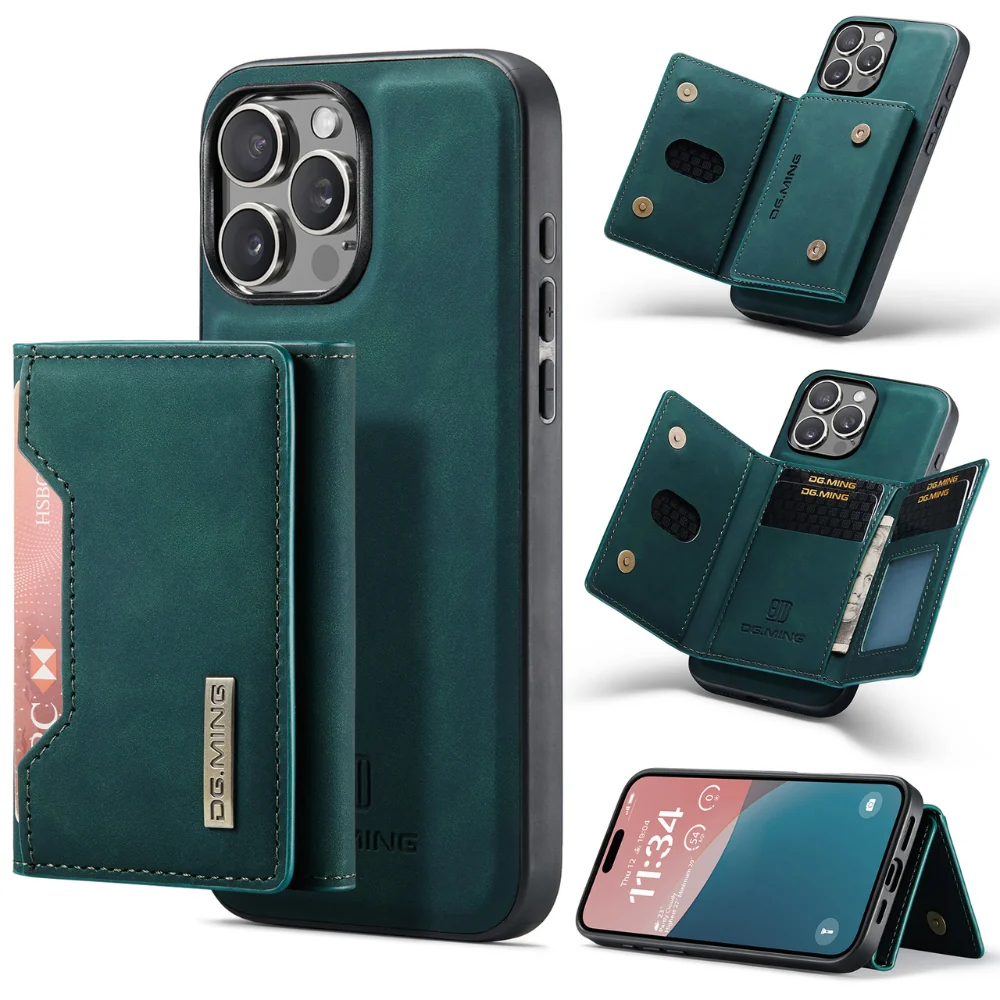 [With Card Slot] Apple iPhone 16/Plus/Pro/Max - 2 in 1 Detachable Leather Wallet Case - Image 5