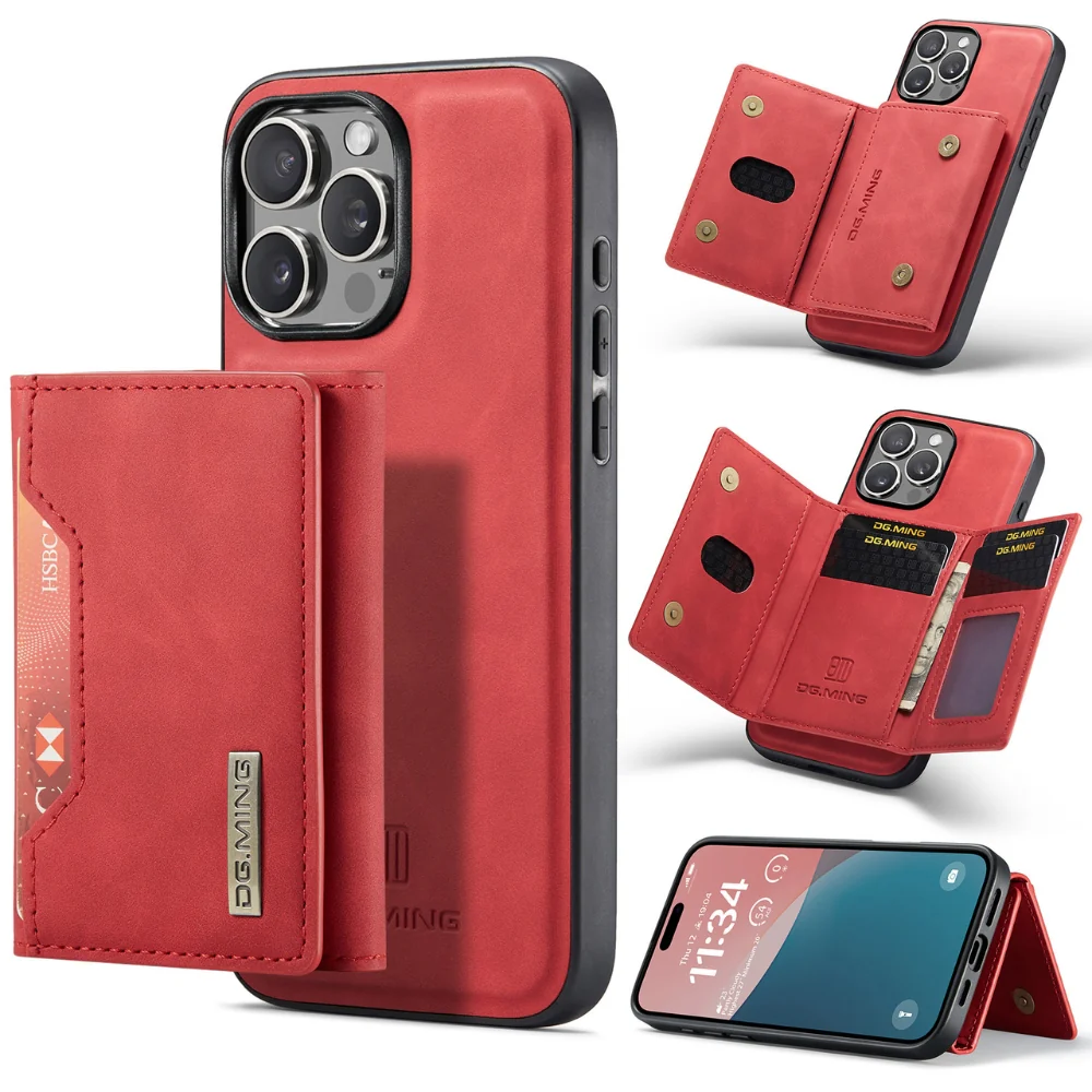 [With Card Slot] Apple iPhone 16/Plus/Pro/Max - 2 in 1 Detachable Leather Wallet Case - Image 6