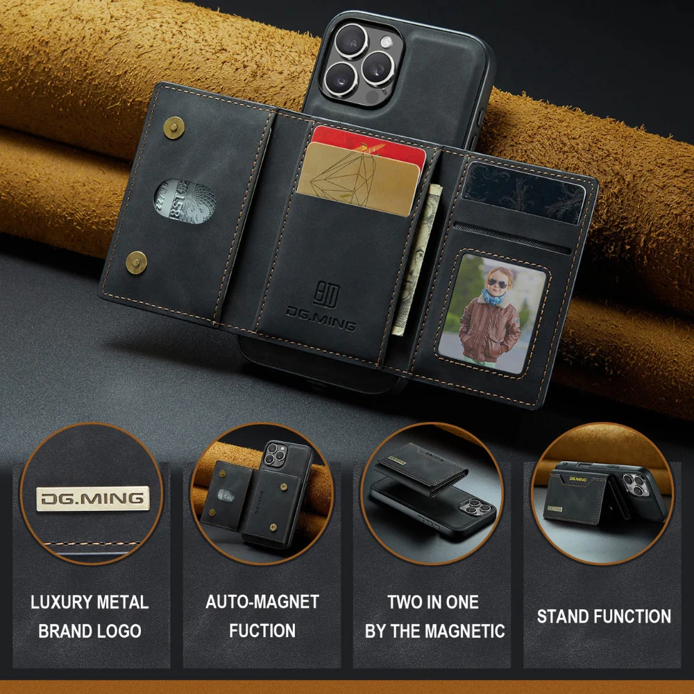 [With Card Slot] Apple iPhone 16/Plus/Pro/Max - 2 in 1 Detachable Leather Wallet Case - Image 7