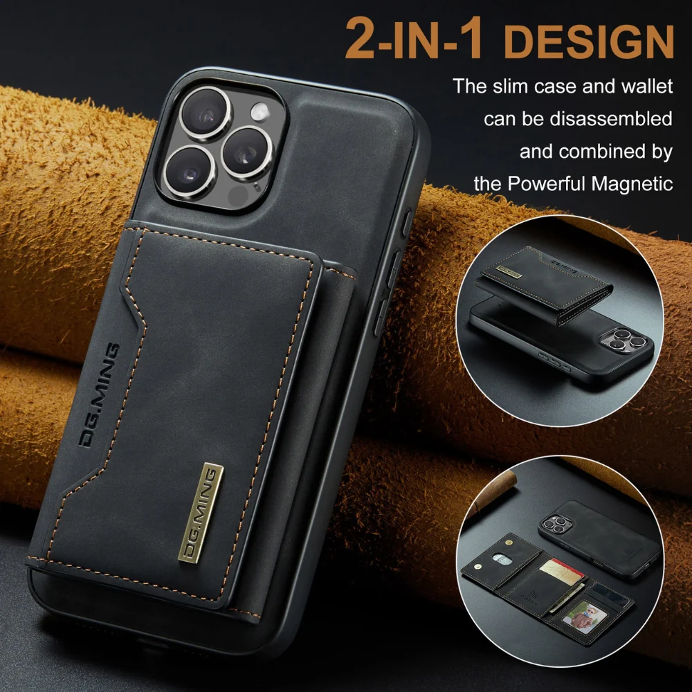 [With Card Slot] Apple iPhone 16/Plus/Pro/Max - 2 in 1 Detachable Leather Wallet Case - Image 8
