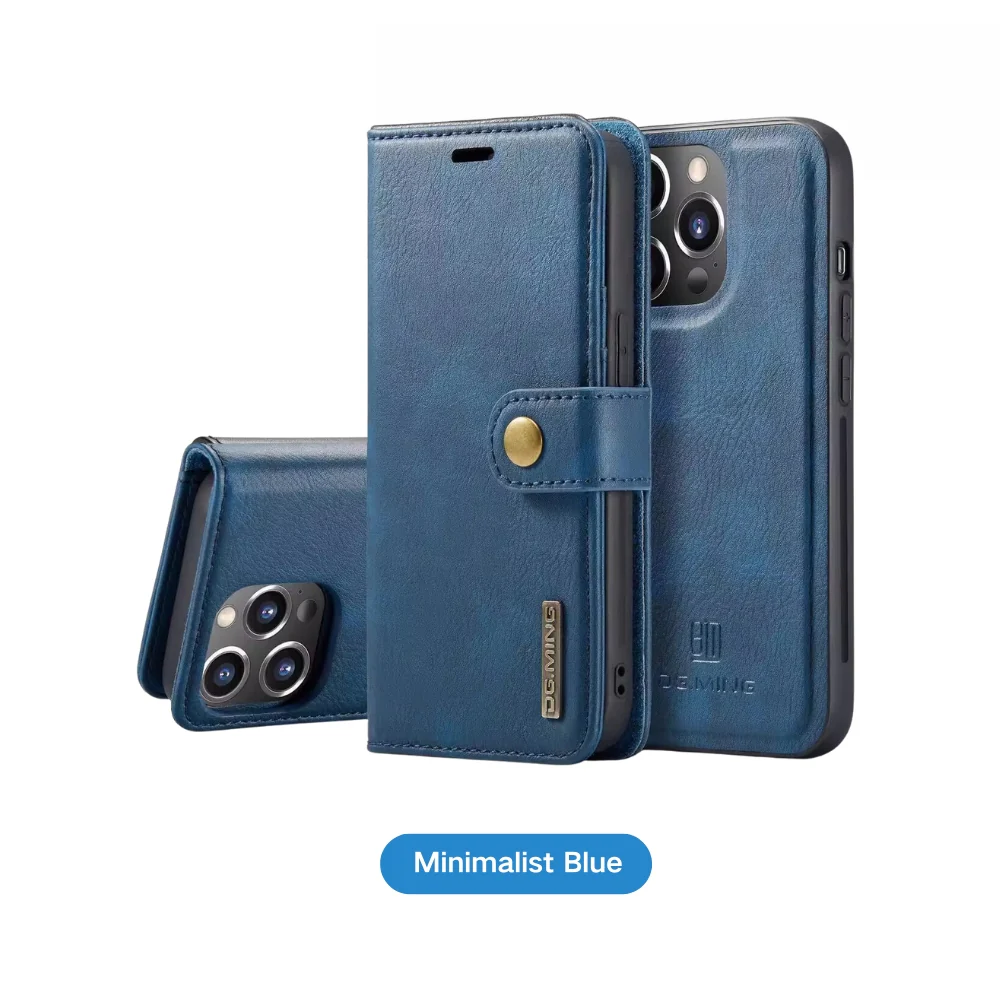 [With Card Slot] Apple iPhone 16/Plus/Pro/Max - Magnetic Snap Closure Drop Proof Genuine Leather Flip Wallet Series Case - Image 3