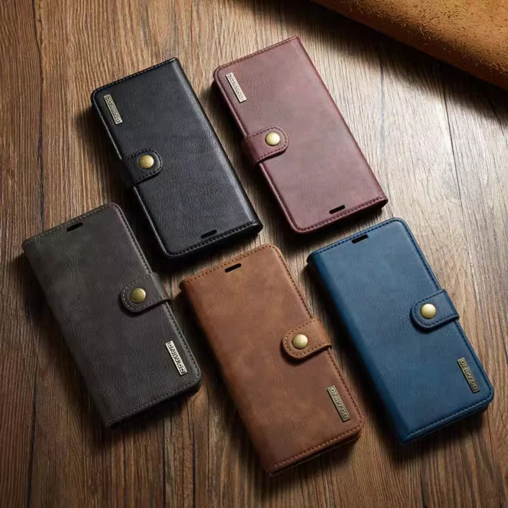 [With Card Slot] Apple iPhone 16/Plus/Pro/Max - Magnetic Snap Closure Drop Proof Genuine Leather Flip Wallet Series Case - Image 7