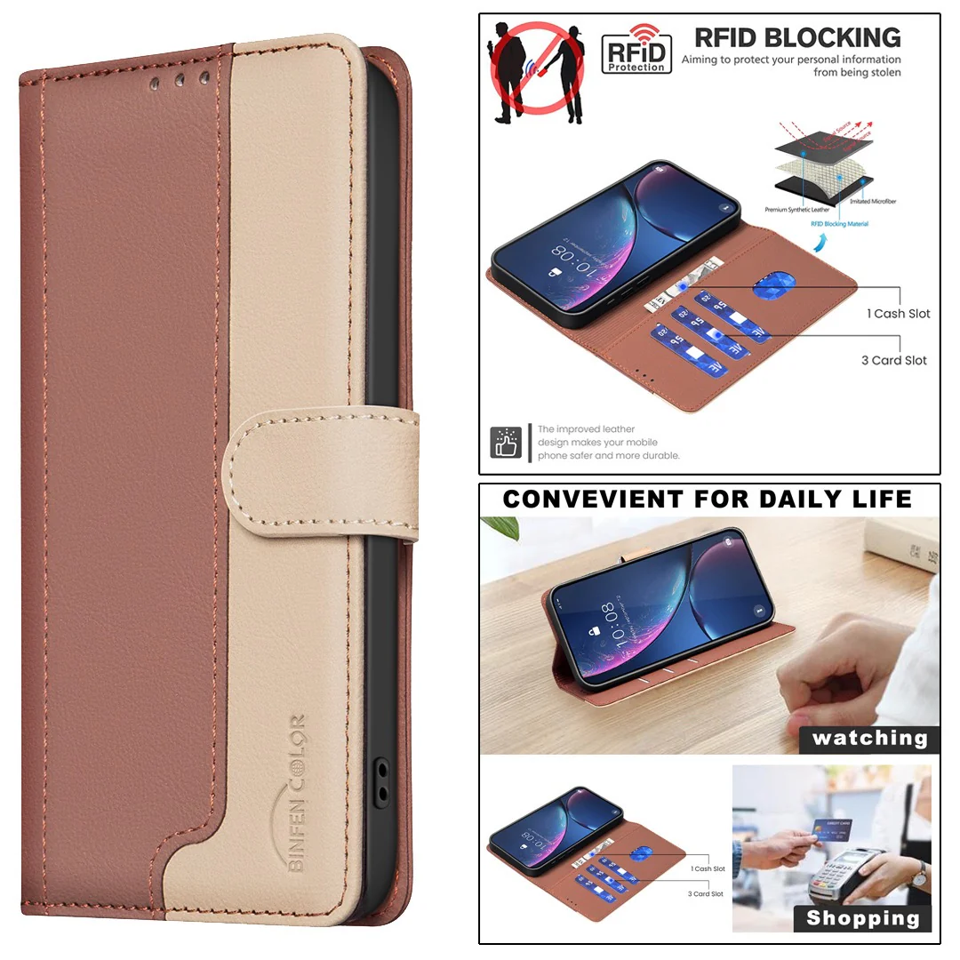 [With Card Slot] Google Pixel 9 & Pro & 9A Full-Body Splicing Flip Cover Anti-Skimming Protective Case - Image 7