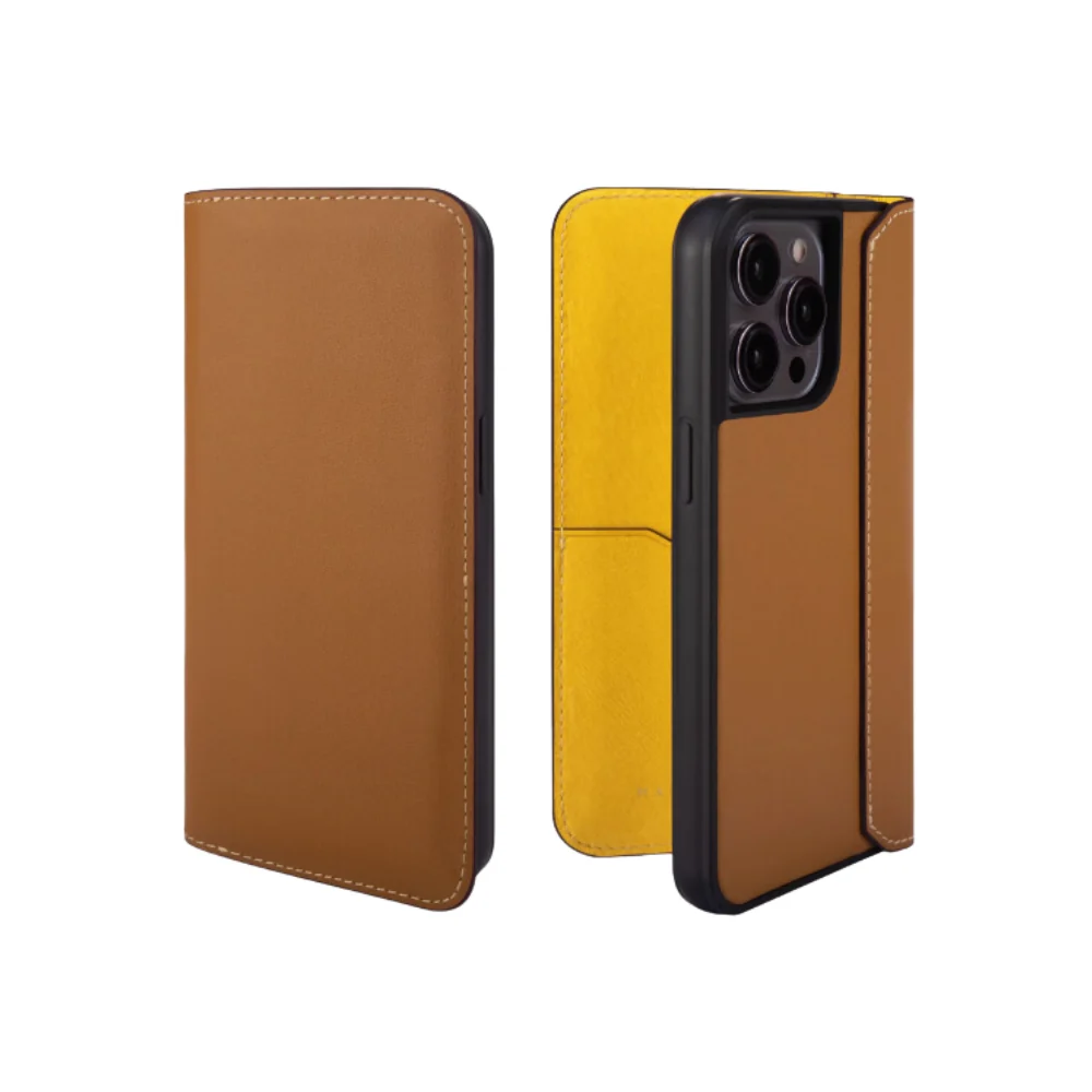 [With Card Slot] Apple iPhone 16e & 17e - HANATORA Business Drop Proof Genuine Leather Flip Wallet Series Case - Image 12