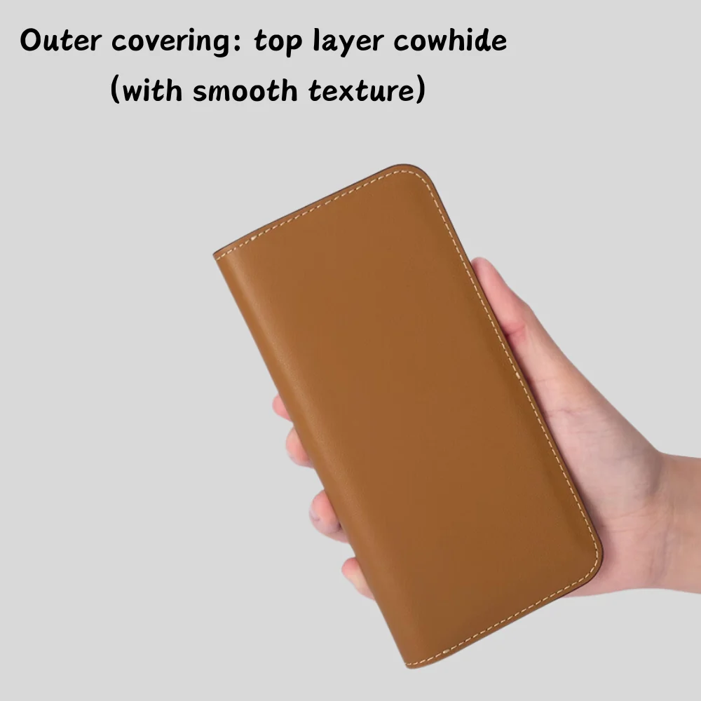 [With Card Slot] Apple iPhone 16e & 17e - HANATORA Business Drop Proof Genuine Leather Flip Wallet Series Case - Image 7