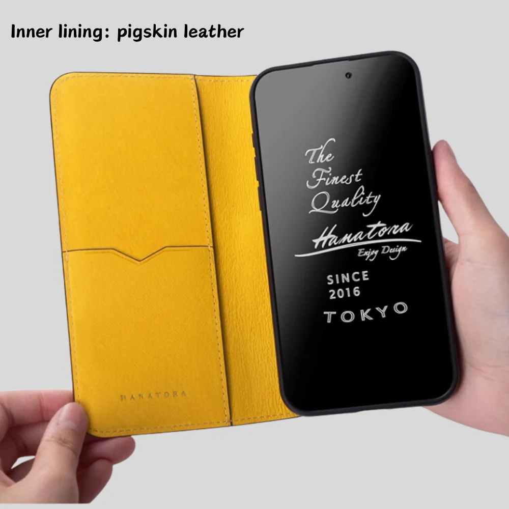 [With Card Slot] Apple iPhone 16e & 17e - HANATORA Business Drop Proof Genuine Leather Flip Wallet Series Case - Image 9