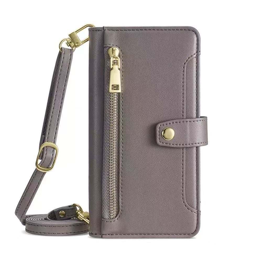 [With Card Slot] OPPO A5 Pro 5G - Multi-Function Flip Leather Zipper Wallet Case With Wrist & Shoulder Strap - Image 11