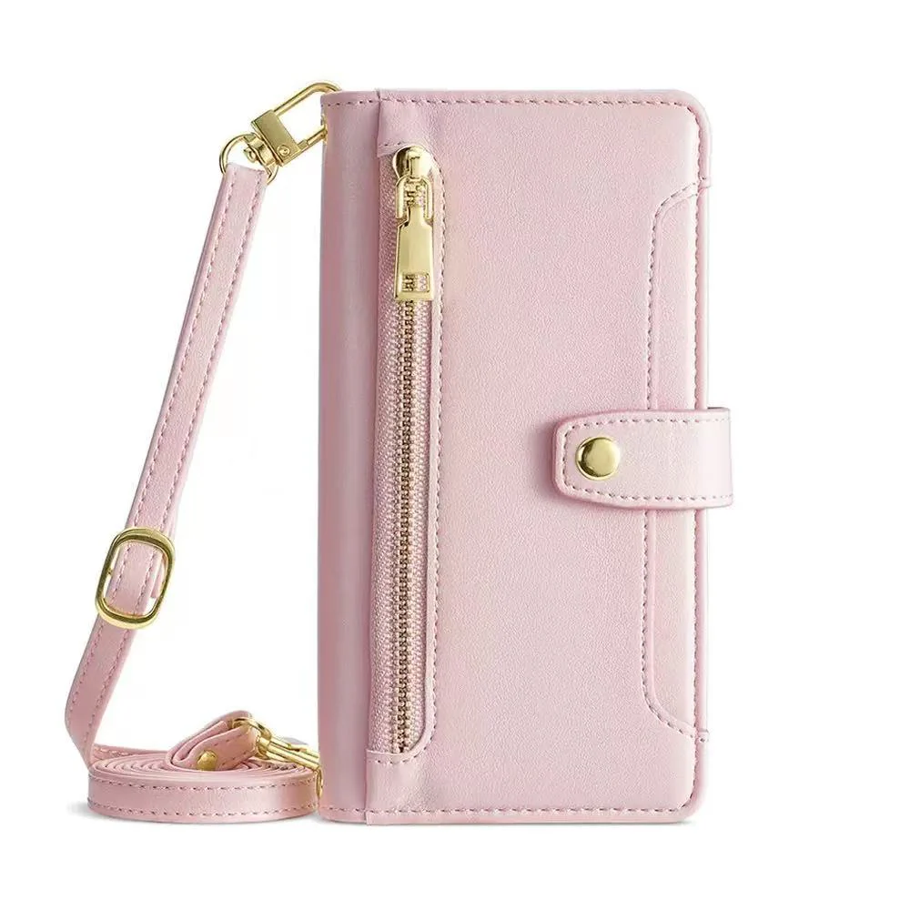 [With Card Slot] OPPO A5 Pro 5G - Multi-Function Flip Leather Zipper Wallet Case With Wrist & Shoulder Strap - Image 10