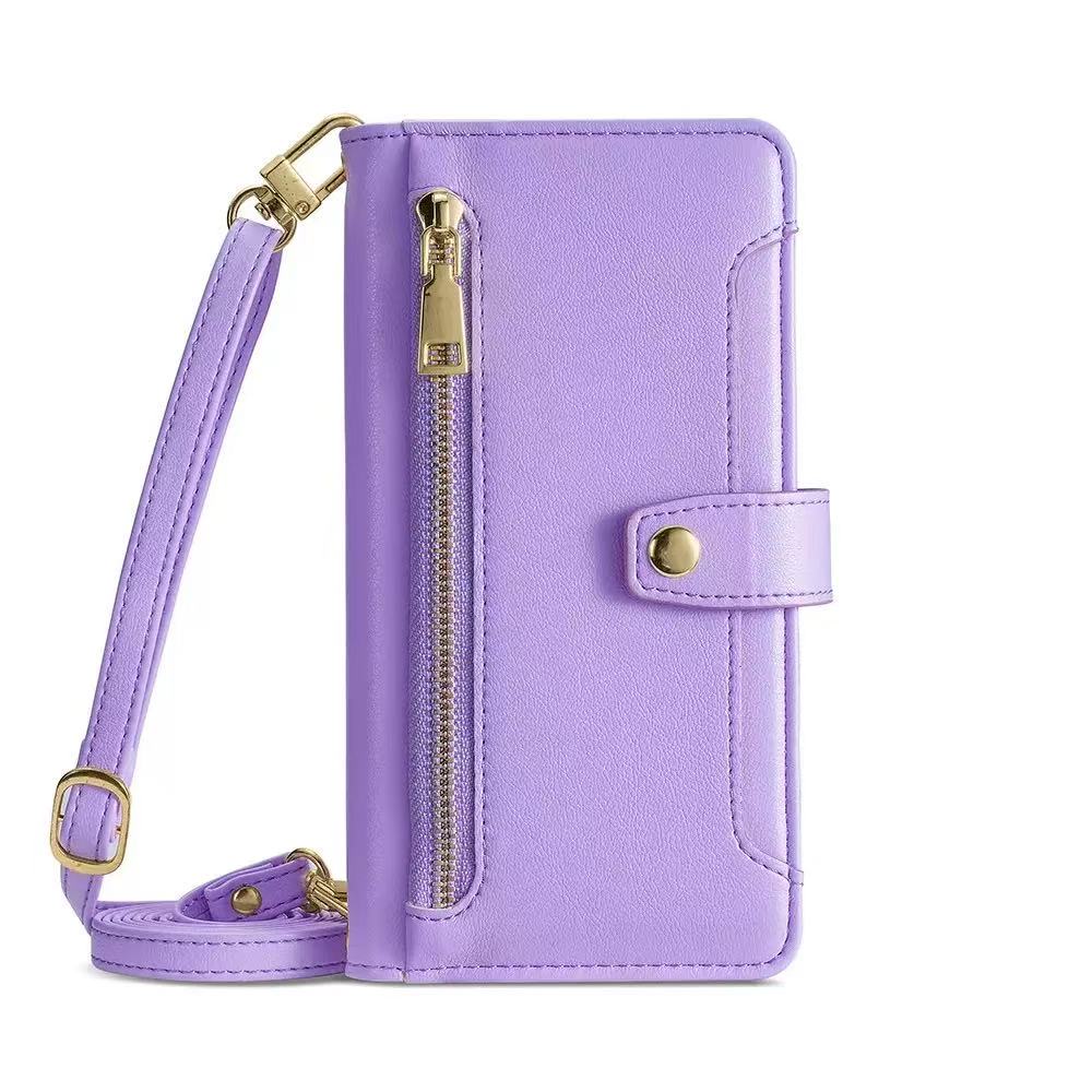 [With Card Slot] OPPO A5 Pro 5G - Multi-Function Flip Leather Zipper Wallet Case With Wrist & Shoulder Strap - Image 8