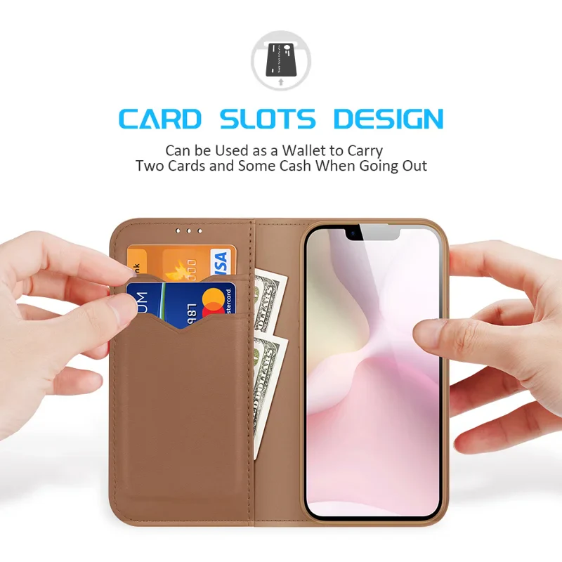 [With Card Slot] Apple iPhone 16e & 17e Multi-functional Genuine Leather Flip Cover Case - Image 5