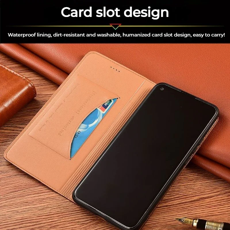 [With Card Slot] Asus Zenfone 7 - Full Cover Shockproof Flip Genuine Leather Series Soft Case - Image 10