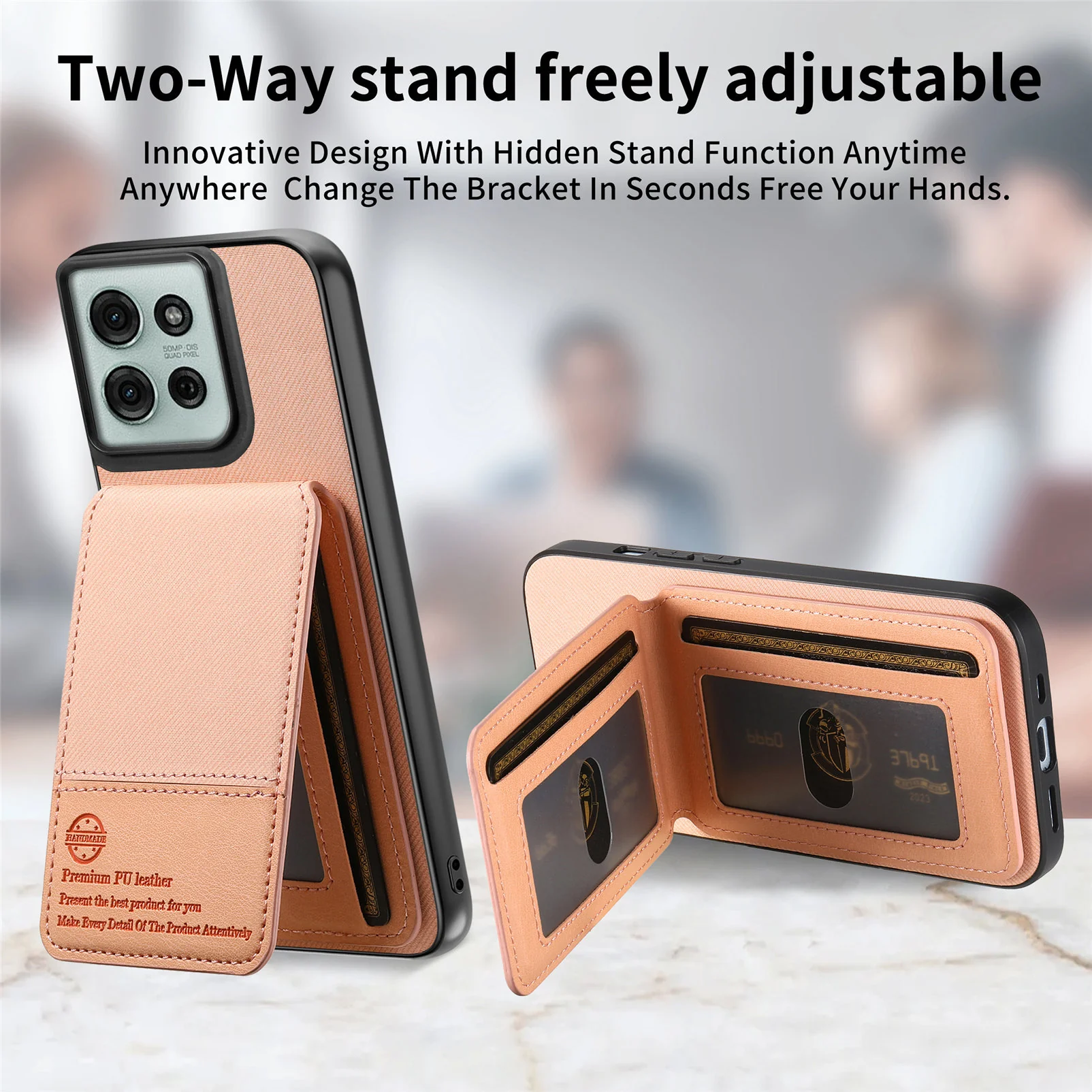 [With Card Slot][Built-in Holder] Motorola Moto Edge 70 Fusion - Shockproof Wallet Series Case - Image 11
