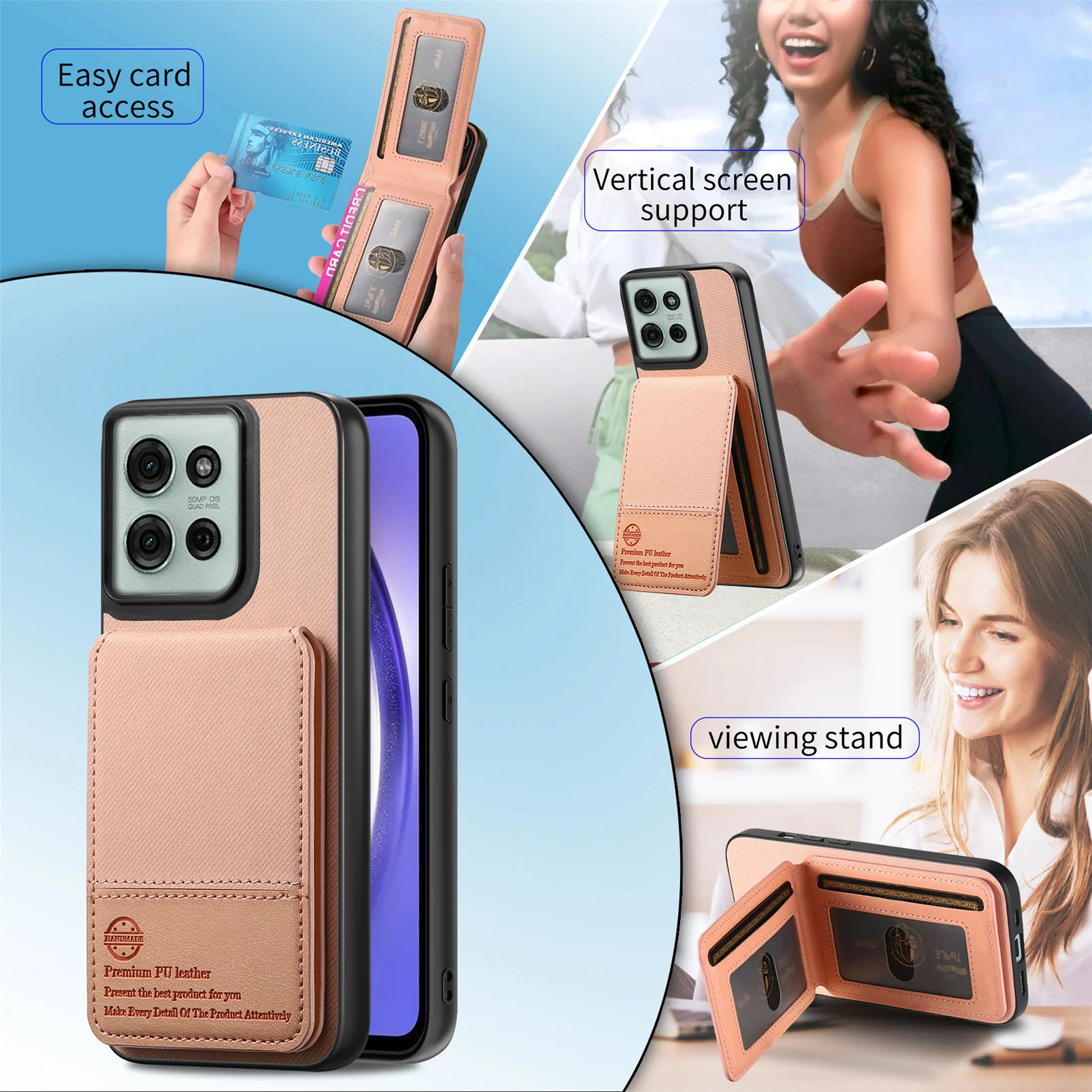 [With Card Slot][Built-in Holder] Motorola Moto Edge 70 Fusion - Shockproof Wallet Series Case - Image 5