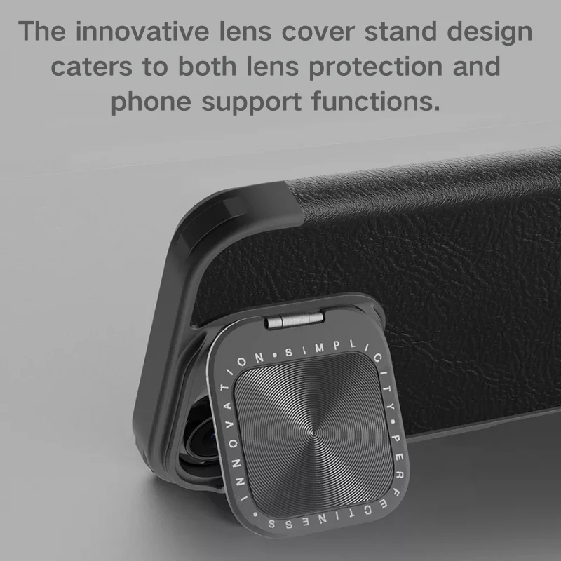 [With Card Slot][Built-in Lens Bracket] Apple iPhone 16/Pro/Pro Max Nillkin Business Flip Full-cover Shockproof Genuine Leather Series Case - Image 6