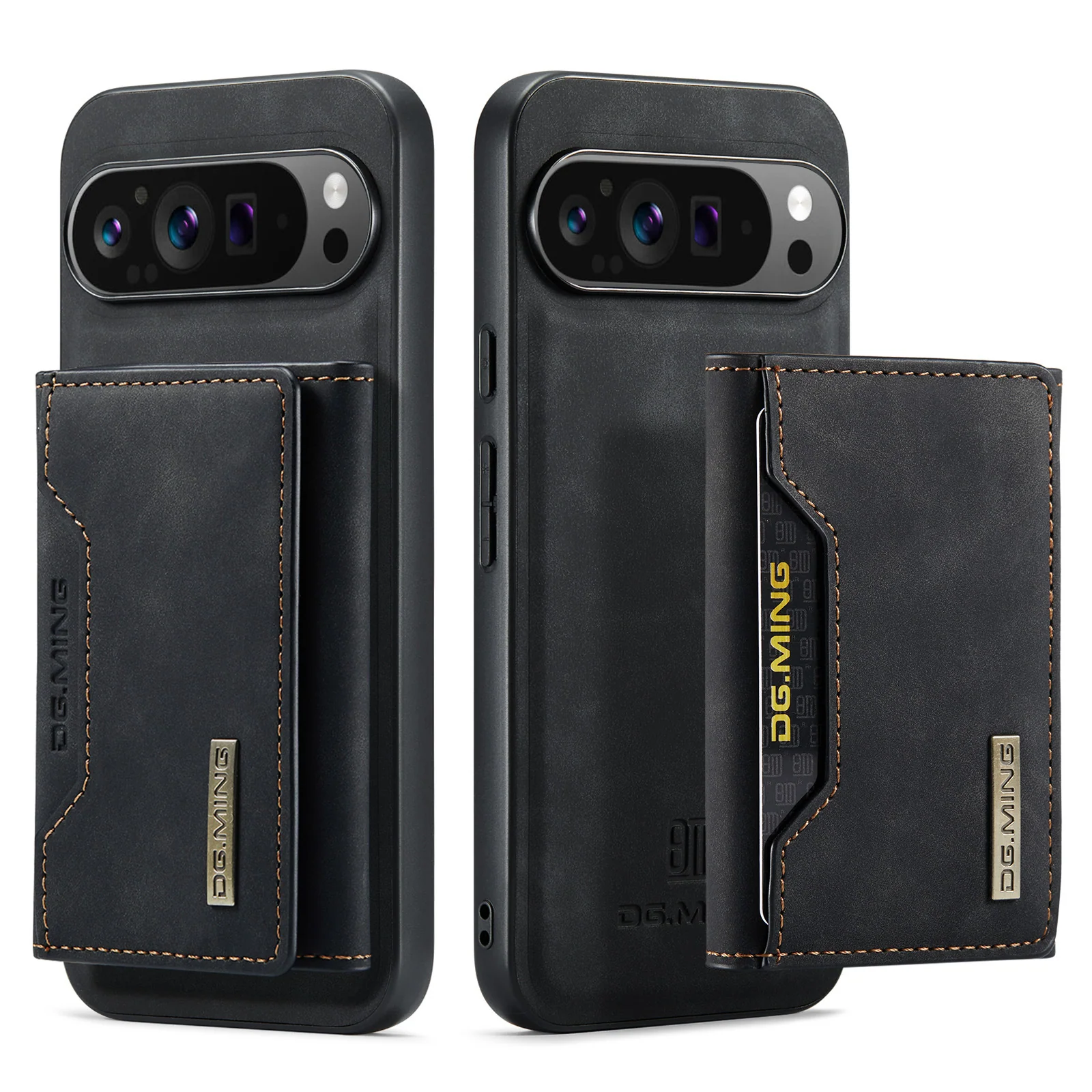 [With Card Slot] Google Pixel 9/9A/Pro/XL - Business Premium Leather Back Cover Magnetic Detachable  Shockproof Case - Image 2