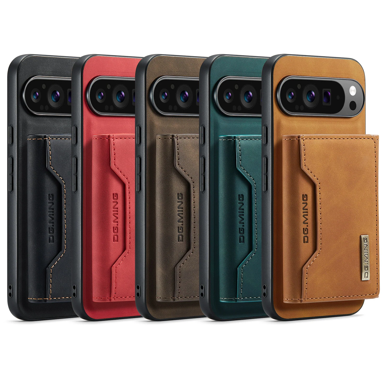 [With Card Slot] Google Pixel 9/9A/Pro/XL - Business Premium Leather Back Cover Magnetic Detachable  Shockproof Case - Image 6