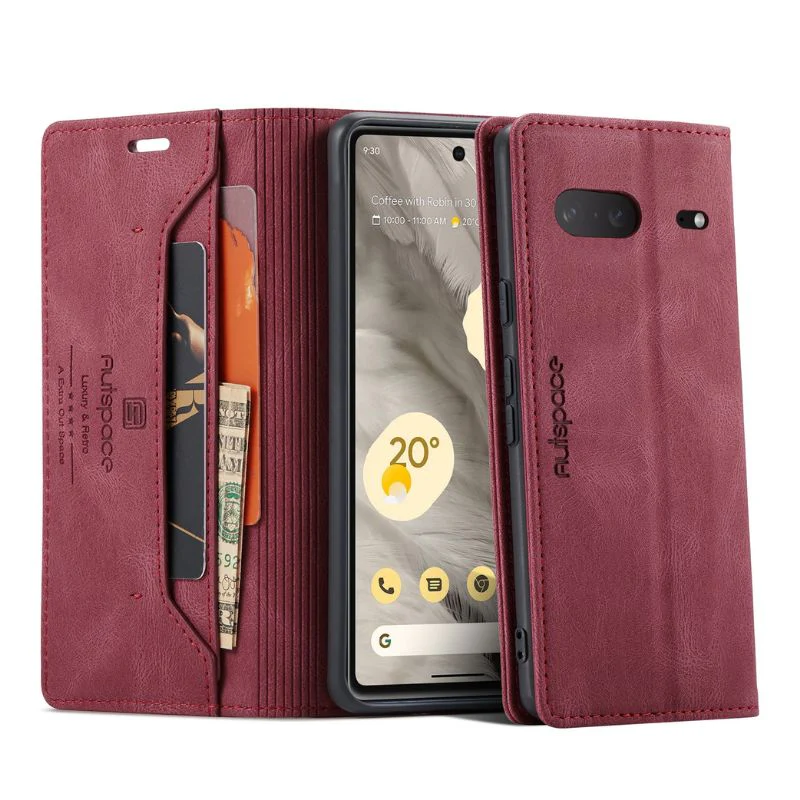 [With Card Slot] Google Pixel 7 & Pro - Shockproof Leather Flip Wallet Series Case - Image 12