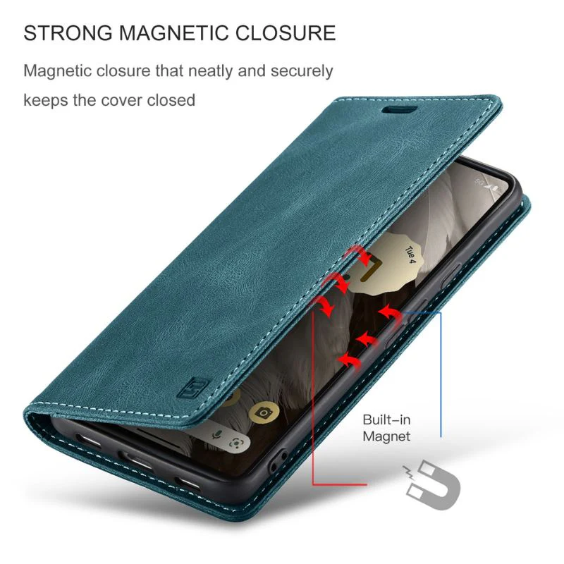 [With Card Slot] Google Pixel 7 & Pro - Shockproof Leather Flip Wallet Series Case - Image 5