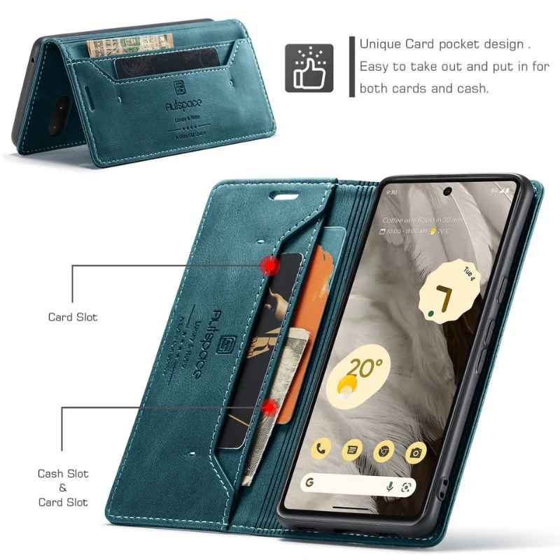 [With Card Slot] Google Pixel 7 & Pro - Shockproof Leather Flip Wallet Series Case - Image 6
