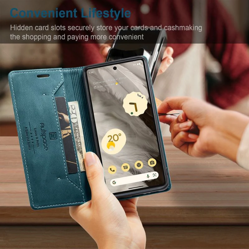[With Card Slot] Google Pixel 7 & Pro - Shockproof Leather Flip Wallet Series Case - Image 8