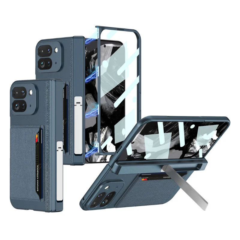 [With Card Slot] Google Pixel 9 Pro Fold - Integrated Shell & Film With Hinged Design Stand Series Case - Image 4