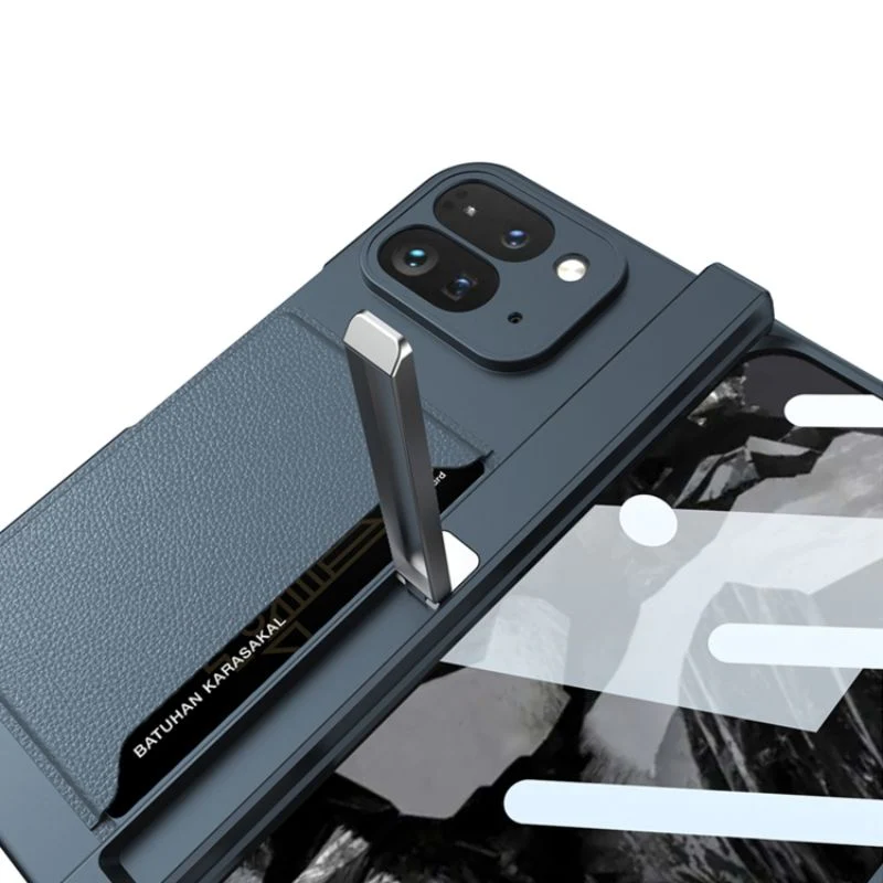 [With Card Slot] Google Pixel 9 Pro Fold - Integrated Shell & Film With Hinged Design Stand Series Case - Image 7