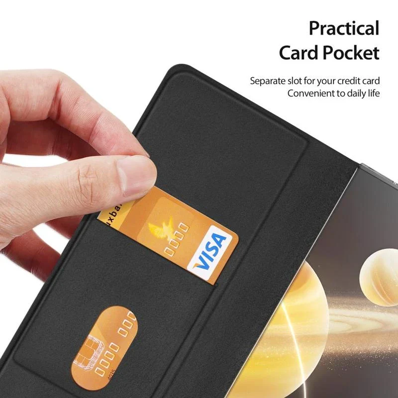 [With Card Slot] Honor Magic V3 - Premium PU Leather Strong Magnetic Foldable Protective Case - Image 2