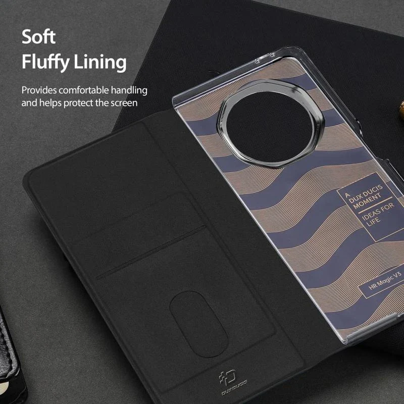[With Card Slot] Honor Magic V3 - Premium PU Leather Strong Magnetic Foldable Protective Case - Image 6