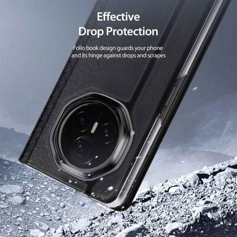 [With Card Slot] Honor Magic V3 - Premium PU Leather Strong Magnetic Foldable Protective Case - Image 7