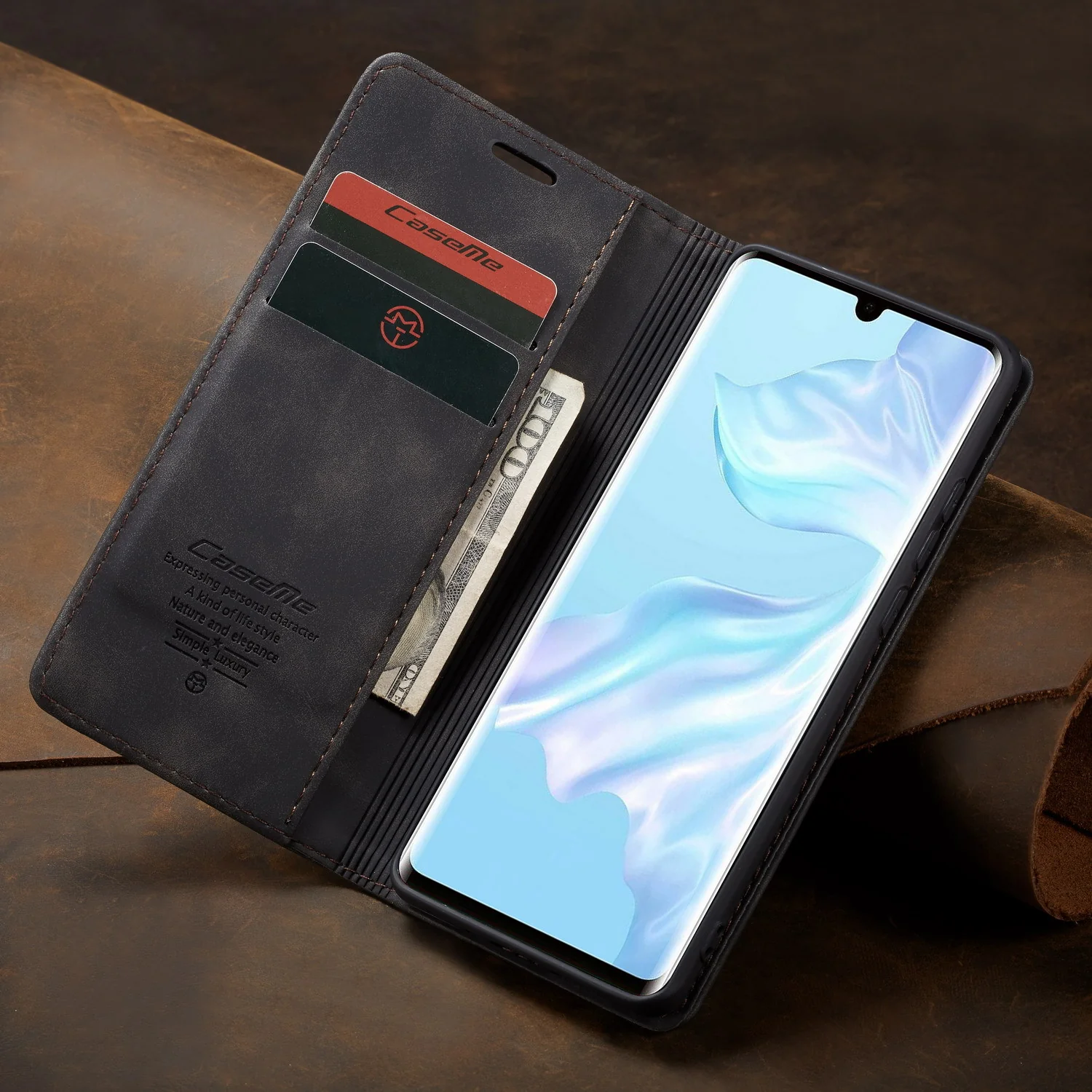 [With Card Slot] Huawei Mate 30/Pro Multi-Functional Leather Flip Shockproof Wallet Case - Image 11