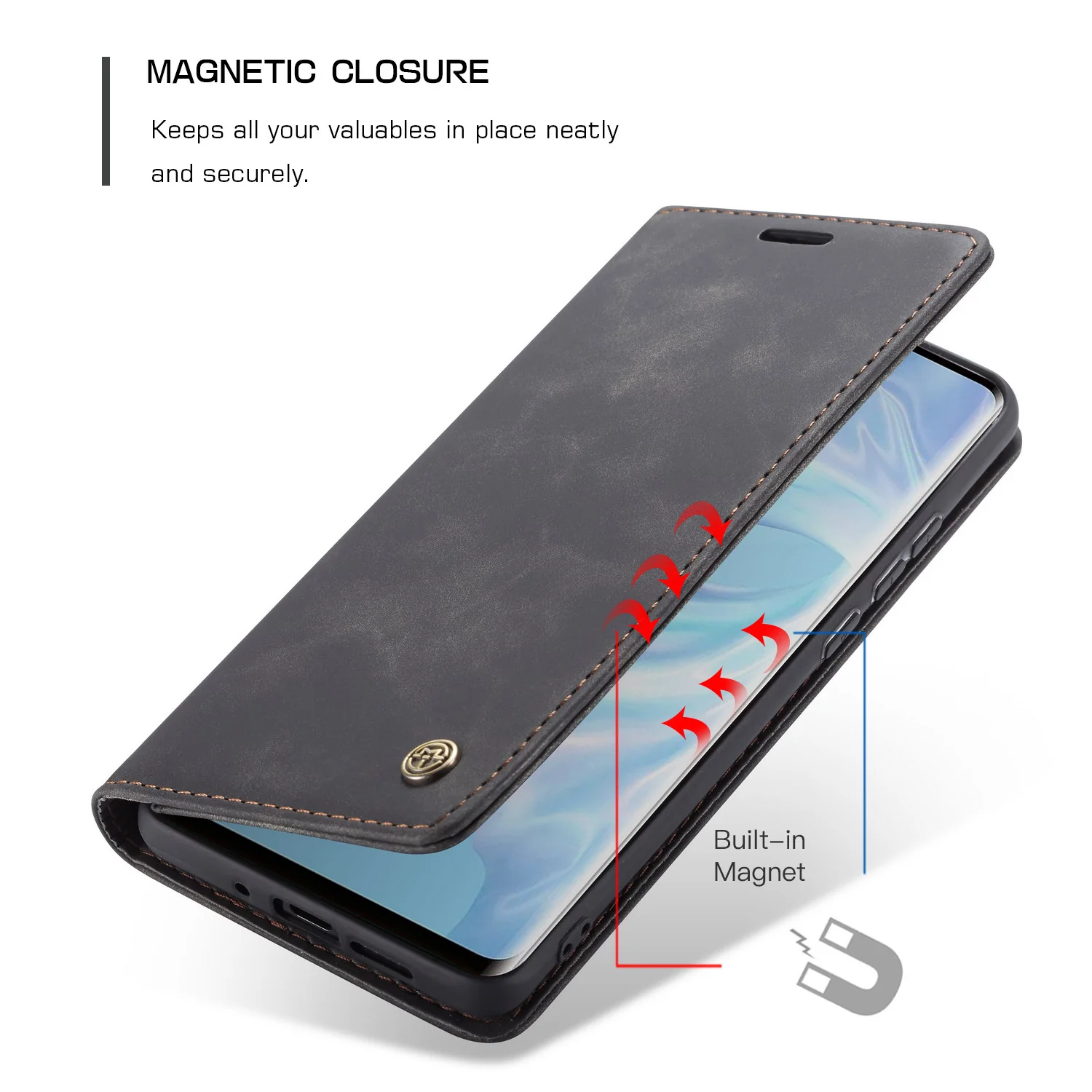 [With Card Slot] Huawei Mate 30/Pro Multi-Functional Leather Flip Shockproof Wallet Case - Image 2