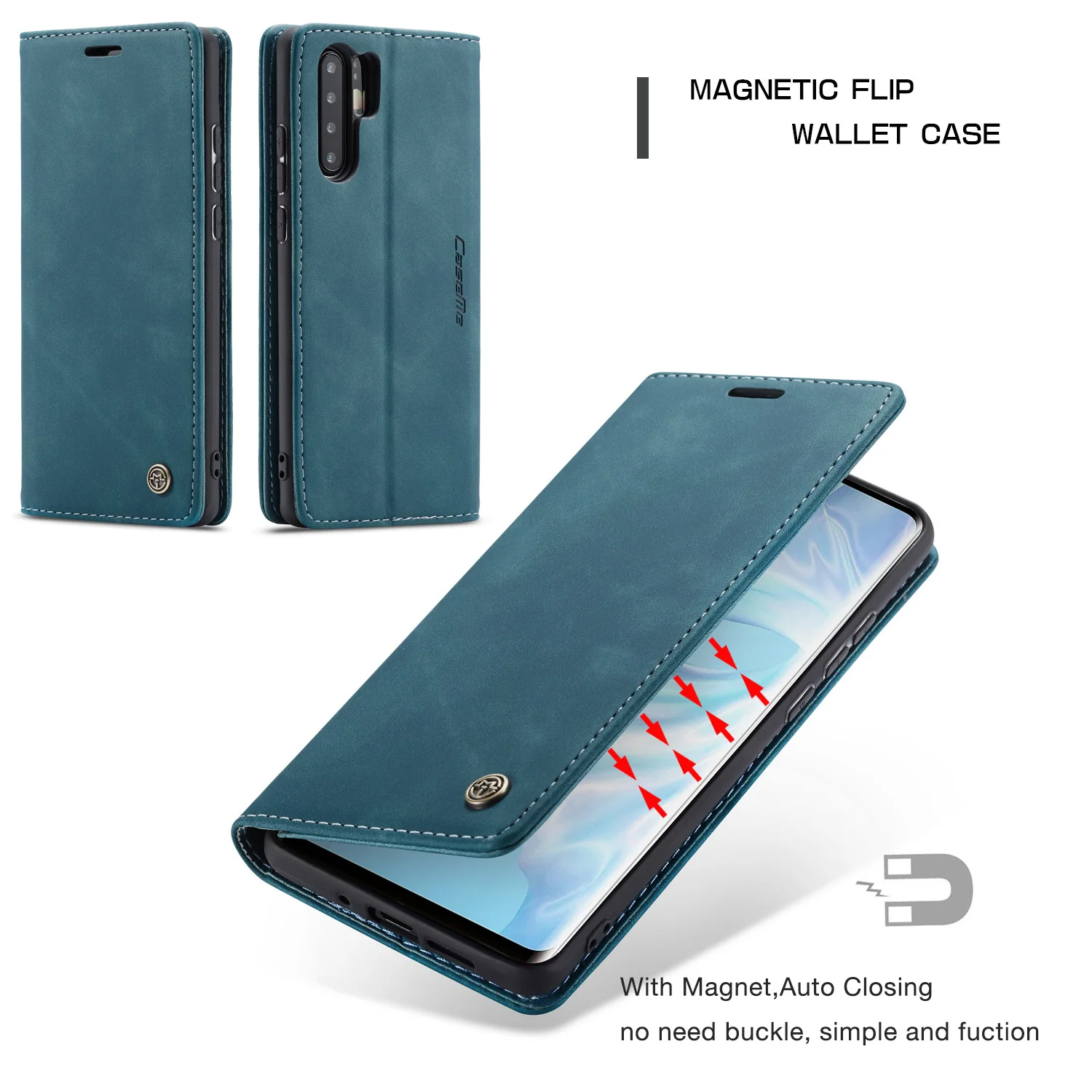 [With Card Slot] Huawei Mate 30/Pro Multi-Functional Leather Flip Shockproof Wallet Case - Image 3