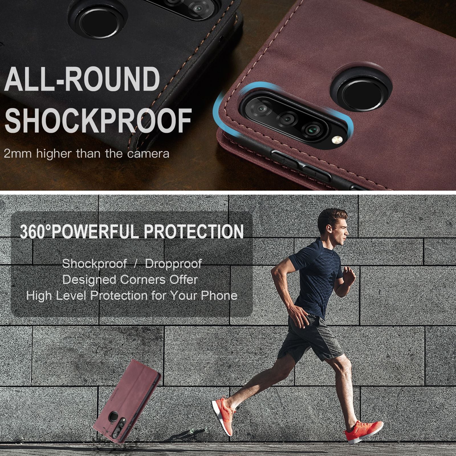 [With Card Slot] Huawei P50/Pro Multi-Functional Leather Flip Shockproof Wallet Case - Image 7