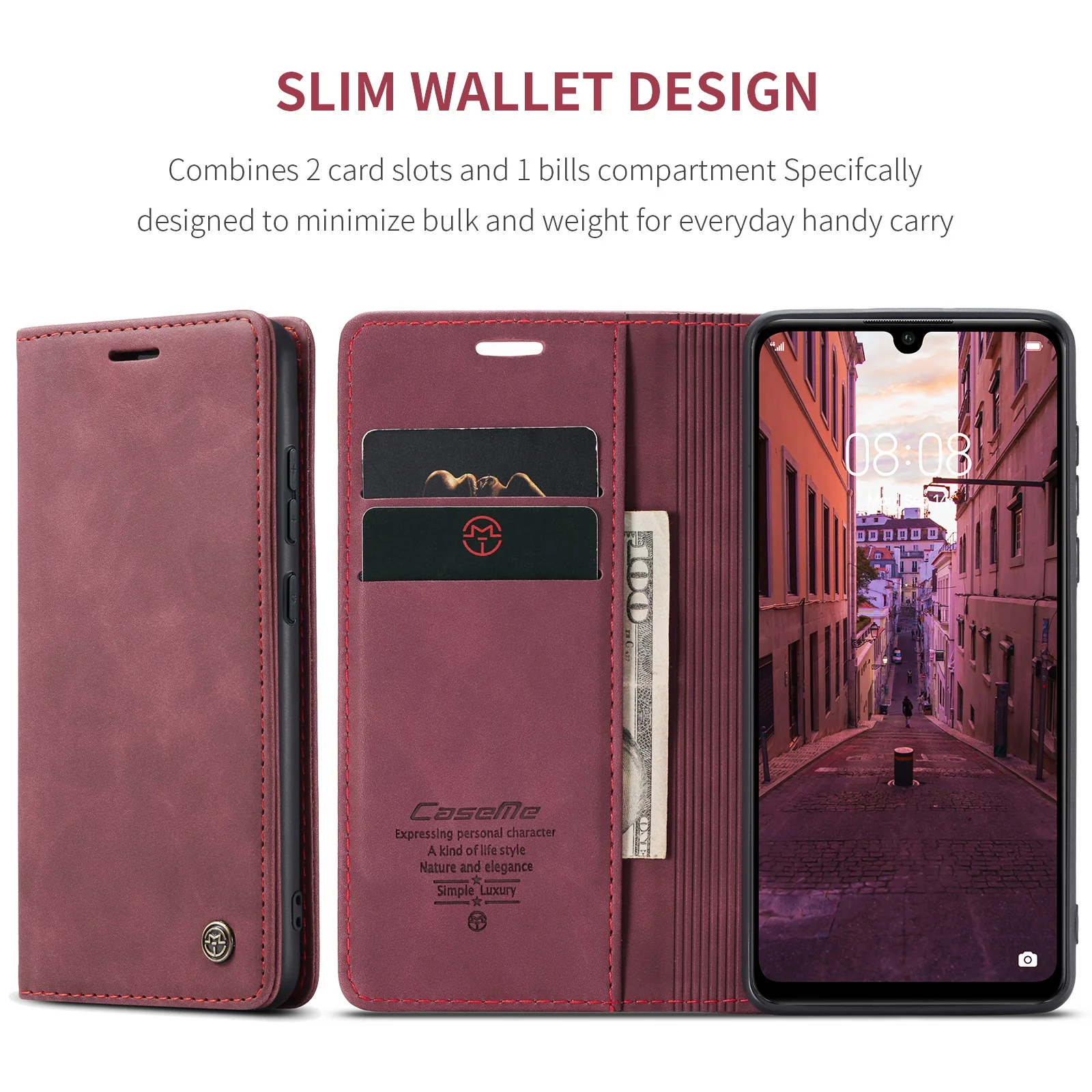 [With Card Slot] Huawei P50/Pro Multi-Functional Leather Flip Shockproof Wallet Case - Image 8