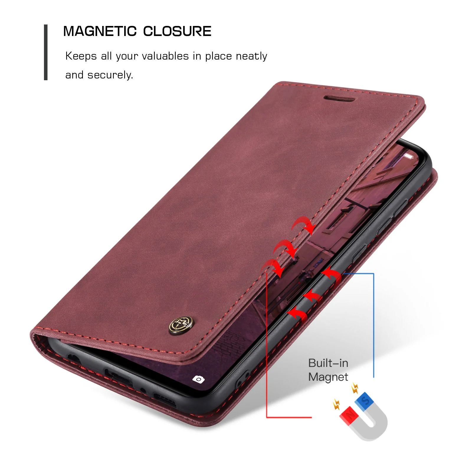 [With Card Slot] Huawei P50/Pro Multi-Functional Leather Flip Shockproof Wallet Case - Image 9