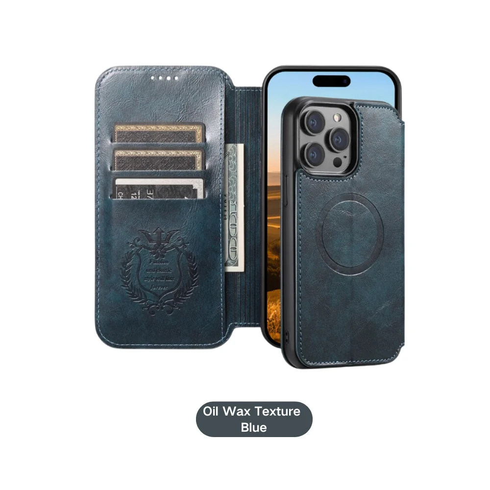 [With Card Slot][Magsafe Compatible] Apple iPhone 15/Plus/Pro/Max - Business Drop Proof PU Leather Flip Wallet Series Stand Case - Image 4