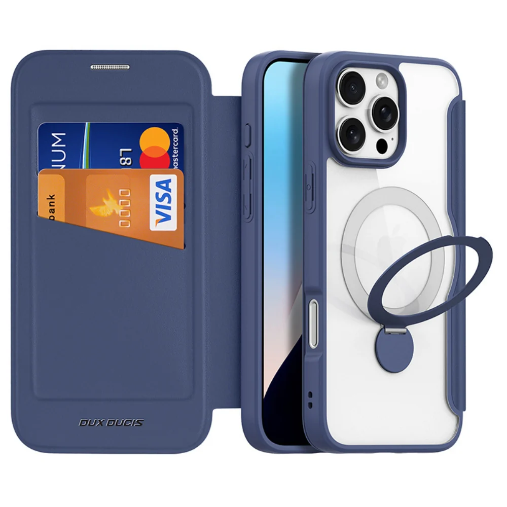 [With Card Slot][Magsafe Compatible] Apple iPhone 16/Plus/Pro/Max - Multi Function Card Slot Leather Wallet Series Flip Case - Image 3