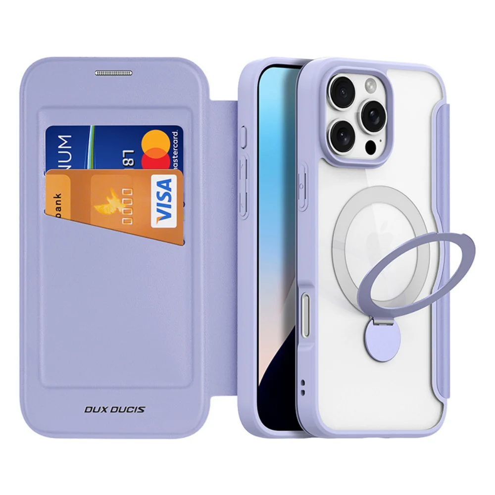 [With Card Slot][Magsafe Compatible] Apple iPhone 16/Plus/Pro/Max - Multi Function Card Slot Leather Wallet Series Flip Case - Image 4
