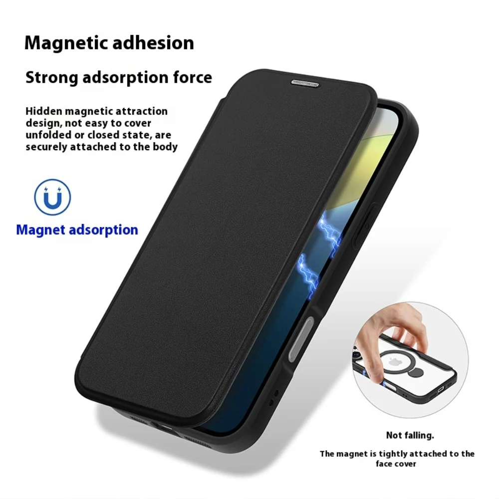 [With Card Slot][Magsafe Compatible] Apple iPhone 16/Plus/Pro/Max - Multi Function Card Slot Leather Wallet Series Flip Case - Image 8