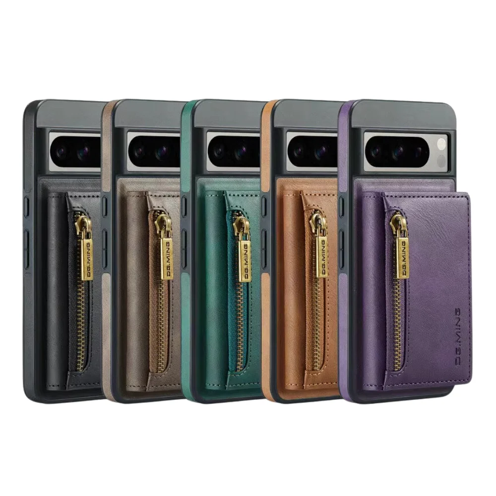 [With Card Slot][[Magsafe Compatible]] Google Pixel 8/8A/8 Pro - Business PU Leather Wallet With Zip Series Stand Case - Image 7