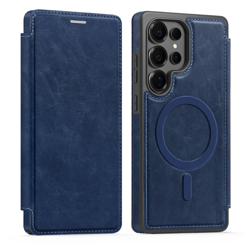 [With Card Slot][Magsafe Compatible] Samsung S23/Plus/Ultra Premium Multi-functional Leather Folding Shockproof Wallet Series Case