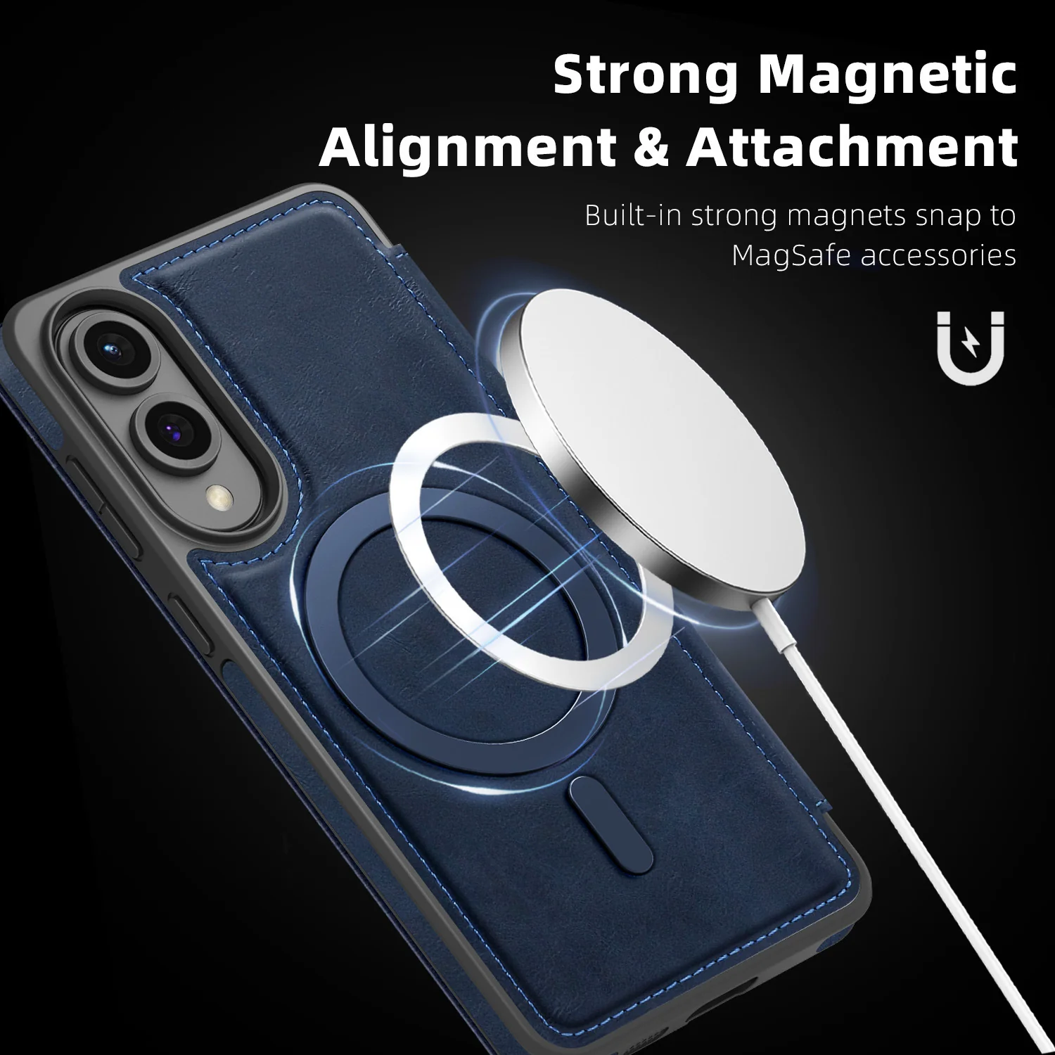[With Card Slot][Magsafe Compatible] Samsung S23/Plus/Ultra Premium Multi-functional Leather Folding Shockproof Wallet Series Case - Image 2