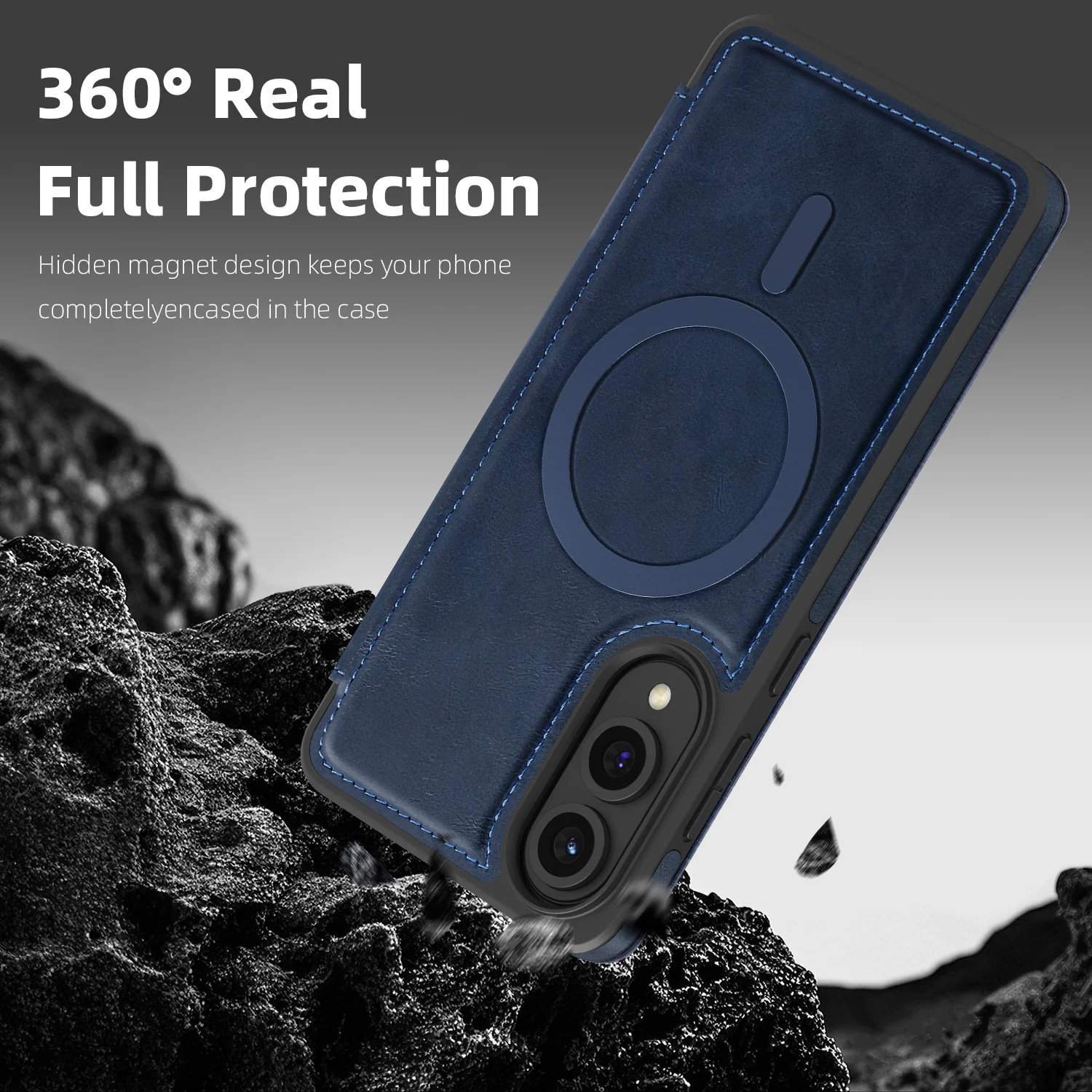 [With Card Slot][Magsafe Compatible] Samsung S23/Plus/Ultra Premium Multi-functional Leather Folding Shockproof Wallet Series Case - Image 4