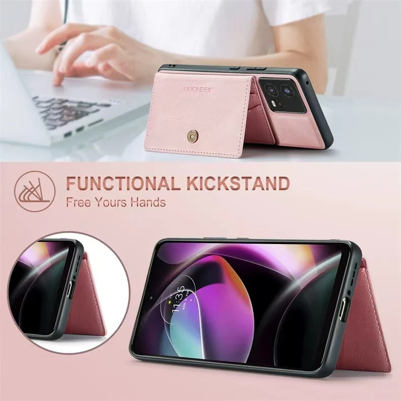 [With Card Slot] Motorola Moto Edge 30 Fusion Detachable Card Holder Leather Shockproof Wallet Series Case - Image 3