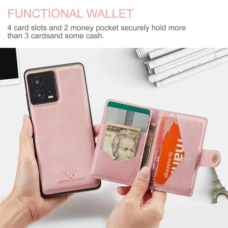 [With Card Slot] Motorola Moto Edge 30 Fusion Detachable Card Holder Leather Shockproof Wallet Series Case - Image 5
