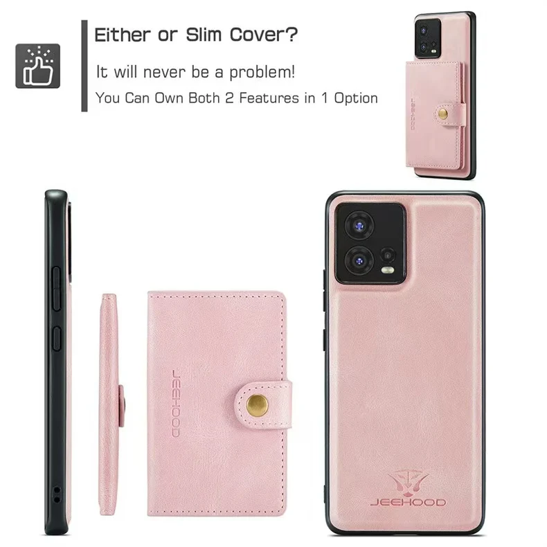 [With Card Slot] Motorola Moto Edge 30 Fusion Detachable Card Holder Leather Shockproof Wallet Series Case - Image 6