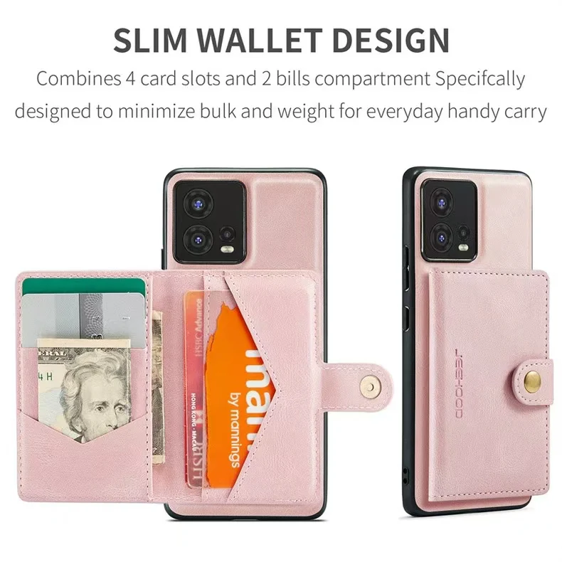 [With Card Slot] Motorola Moto Edge 30 Fusion Detachable Card Holder Leather Shockproof Wallet Series Case - Image 7